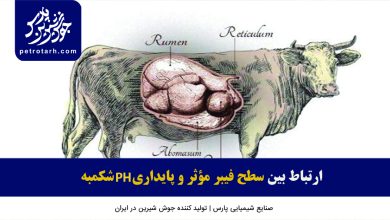 تصویر ارتباط بین سطح فیبر مؤثر و پایداری pH شکمبه در جیره های پرکنسانتره